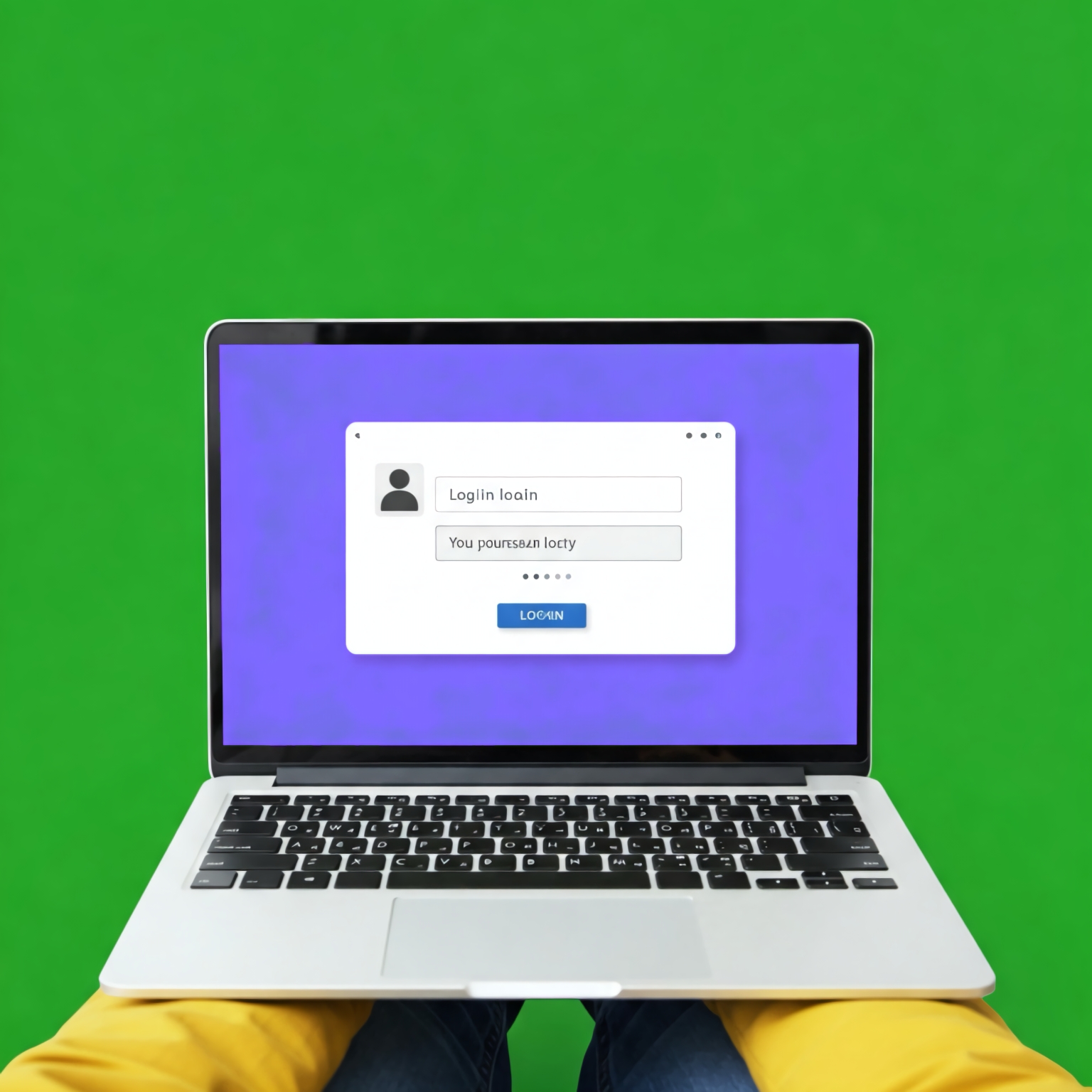 photo of Login Dashboard on Laptop Against Green Screen
